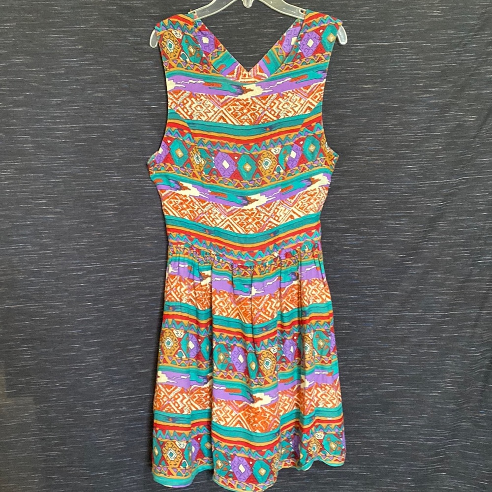 MINKPINK print cross back 100% viscose summer dress sz XS